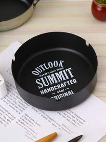 1pc Fashionable Creative Nordic Industrial Style Iron Letter Ashtray, Scratch-Resistant And Easy To Clean