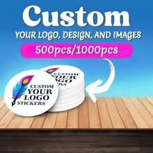 500/1000pcs Customized Waterproof Personalized Labels, Can Print Logo Text Or Image - Business Thank You, Gift & Special Occasion Labels - Adhesive Design, Suitable For Anniversary, Birthday, Wedding, Home, Office, Kitchen, Perfect Gift - Multicolor - View 10