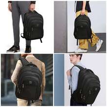 DIOSA LUNA Large Capacity Men's Backpack With Combination Lock, Ideal For Travel, Work, And Excursions. Made With Durable And Resistant Material. E9012 - 黑色 - 查看 7