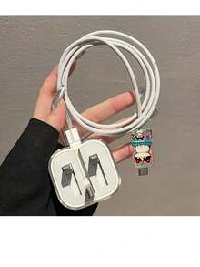 Étui de protection pour chargeur rapide Apple 20W Royaume-Uni, motif peinture de chat dopamine, convient pour le chargeur Apple avec prise Royaume-Uni - Multicolore - Voir 13