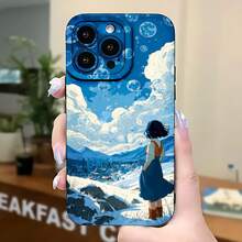 2026 nueva funda de teléfono esmerilada, funda de teléfono con impresión artística de cielo y nubes para  17 14 Pro Max  17 13 Pro  17 12  Galaxy S23 S22 S21 protector de teléfono funda de pareja regalo para novio novia regalo de San Valentín cumpleaños - Blanco antiguo - Ver 5