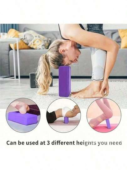 1块/2块瑜伽砖 - 无乳胶EVA泡沫材质 - 柔软防滑表面，斜边设计，适用于瑜伽、普拉提、冥想 - 泡沫瑜伽砖套装，增强稳定性、平衡感，加深伸展动作，瑜伽配件