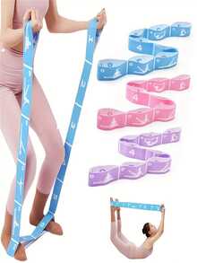 Multi-Functional Yoga And Pilates Resistance Bands, Portable Flexibility And Strength Trainers, Suitable For Home Fitness, Dancing And Traveling, Yoga Exercises, Stretching Multi-Ring Adjustable Exercise Bands, Elastic Yoga Stretching Bands, Universal Resistance Bands For Dance, Gymnastics, Exercise, Pilates, Rope Stretching Exercises - Multicolor - View 4