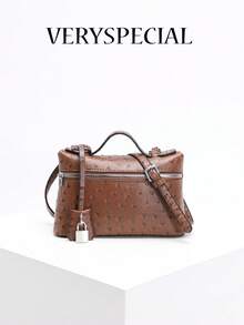 1 件女士高品质纯色 PU 压花编织格子小手提包，女士手提包带手柄，斜挎包，编织手提包，时尚简约优雅多功能经典编织 PU 材质黑色包带金属锁装饰，适合通勤、办公室、约会、日常购物、下午茶等场合 - 彩色 - 查看 22