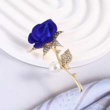 Rose Flower Brooch, Fashion Luxury Versatile Suit Accessory, Chic Anti-Slip Lapel Pin - Multicolor - View 3