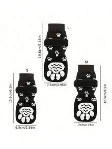 4 Pieces Non-Slip Dog Socks, Soft Adjustable Pet Paw Protectors, Dog Shoes, Pet Shoes, Dog And Socks, Double-Sided Indoor Outdoor Non-Slip Pet Paw Protectors, Suitable Small, Medium And Large Dogs, Breathable Accessories To Cover Dog Paws Outdoors, Black - màu đen - Xem 9