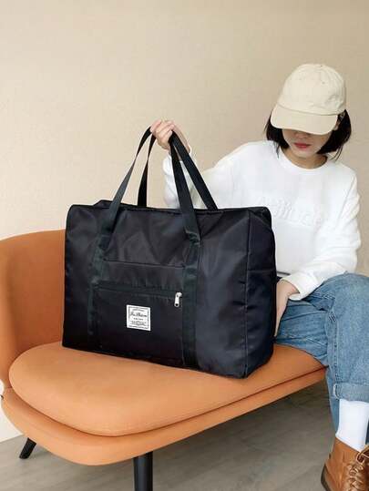 1pc Large Capacity Travel Duffel Bag, Suitable For Overnight Travel, Sports Gym, Weekend Carry-On, Casual Multifunctional Shoulder Bag, Simple Packing Luggage Bag, Perfect For Business, Vacation, Outdoor, Skiing, Sports And Other Occasions, Can Be Used As Handbag, Travel Bag, Holiday Luggage, Weekend Bag, Overnight Bag, Luggage Bag, Tote Bag, College Bag, Luggage Bag, Weekend Travel Bag, Hospital Bag, Pink Waterproof, Suitable For Winter