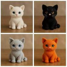 一套四色星空猫咪钩针编织套装，创意钩针DIY | 包含高品质钩针、专属颜色毛线和配件 | 女友/生日礼物 | 圣诞节/复活节必备，附带详细的步骤教程和缝纫技巧，可作桌面装饰/包包挂饰/家居装饰/婚礼装饰，适合初学者。 - DIY貓咪材料包 - 查看 12