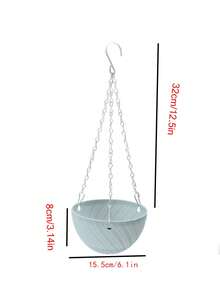 1pc Indoor/Outdoor Hanging Planter Pot With Drainage Holes, Suitable For Plant Cultivation, Seedling Raising, Hanging Planter, Air Planting, Home Decor Green Plants, Plastic Hanging Flower Basket - Multicolor - View 8