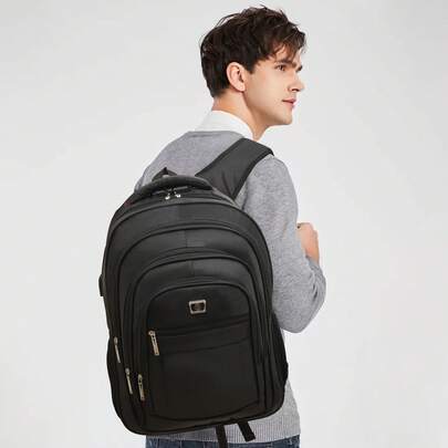 Mochila para hombre Mochila de deporte, Mochila escolar de ocio para hombre de lona simple, mochila coreana para hombre, de gran capacidad, para la escuela secundaria, la computadora, los viajes de vacaciones, el verano escolar, el transporte de laptop, casual de negocios, regalos personalizados para papá, esposo, novio, regalos del Día del Padre. Mochila universitaria de regreso a la escuela, multifuncional para libros, útiles escolares, estudiantes adolescentes, jóvenes universitarios, practica y extra grande para llevar al trabajo y la universidad.