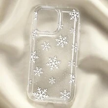 Funda para teléfono: Copo de Nieve de Invierno, Pura y Romántica, Diseño Artístico Único, Funda de Teléfono de TPU Transparente con Agarre Cómodo, Protege Eficazmente Tu Teléfono de Caídas e Impactos. Compatible con múltiples modelos de , incluyendo 17, 16, 16E - Estilo 1 (1 pieza) - Ver 3