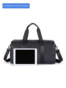 1pc Men's Weekend Travel Bag, Shark Print Design, Large Capacity Messenger Bag, Tote Bag, Handbag, Fashion Casual Sports Bag, Shoulder Bag, Scratch-Resistant, PU Leather, Travel, Camping, Daily Life Vacation Bags For Travel Gym Bag - Multicolor - View 6