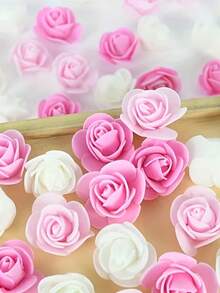 1.4 Inch Artificial Mini Foam Rose Flower Heads - Multipurpose Plastic Flowers For DIY Crafts, Wedding Bouquets, Party Decorations, Home Decor, Handmade Gifts - No Electricity Required - Suitable For Christmas, Halloween, Easter, Thanksgiving, Valentine''s Day - Multicolor - View 4