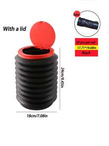 4L Foldable Car Trash Can, Waterproof And Leak-Proof. Car Hanging Expandable Storage Box With Hook And Loop Anti-Slip Multifunctional Garbage Can - Black - View 15