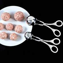 3pcs Stainless Steel Meatball Scoop Set - Household Fish Ball Maker, Meatball Press, Ice Cream Scoop, Kitchen Utensils, Rice Ball Mold - Silver - View 7
