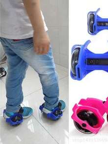 Par de patines desmontables disponibles en 3 colores con luces en las ruedas - Rosa Fucsia - Ver 2