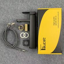 4-calowa, szeroka bateria łazienkowa, nowoczesna bateria umywalkowa z ceramicznym rdzeniem zaworu, oszczędzająca wodę, zawiera akcesoria montażowe, montaż na blacie z jednym otworem, powłoka ze stopu tytanu zapobiegająca odciskom palców, podnosi poziom wystroju łazienki