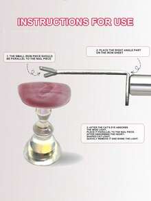 مجموعة من قطعتين، رأس على شكل Y + مغناطيس، قلم فني أظافر مغناطيسي متعدد الوظائف على شكل Y لتأثير عين القطة 3D، غراء عين القطة المغناطيسي، مخصص لصالون الأظافر، DIY فن أظافر عين القطة، مغناطيس قوي جدًا، استخدامات متعددة / تشغيل سهل - فضي - مشاهدة 5