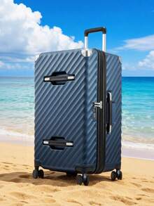 New Trunk Luggage, Expandable PC Hard Shell Large Checked 28 Inch Suitcase With Shock - Absorbing Wheels & TSA Lock, Blue, 91L - 100L - Màu xanh lam - Xem 1