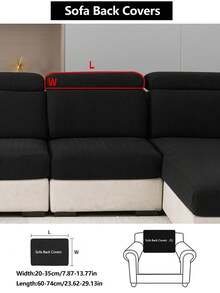 1件装弹力沙发套，防滑全覆盖沙发座套，四季皆宜，加厚面料，可机洗，防尘，宠物友好，装饰性沙发保护套，可调节尺寸，适用于转角沙发、卧室、办公室、客厅、L型沙发以及1/2/3/4人座沙发。 - 黑色 - 查看 19