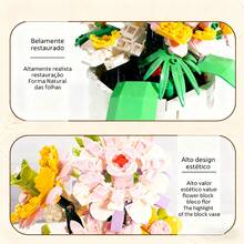 Christmas Gift Set: Super Cute Preserved Flowers, Mini Building Blocks, Unique Decoration, Creative Gift - Multicolor 4 - View 7