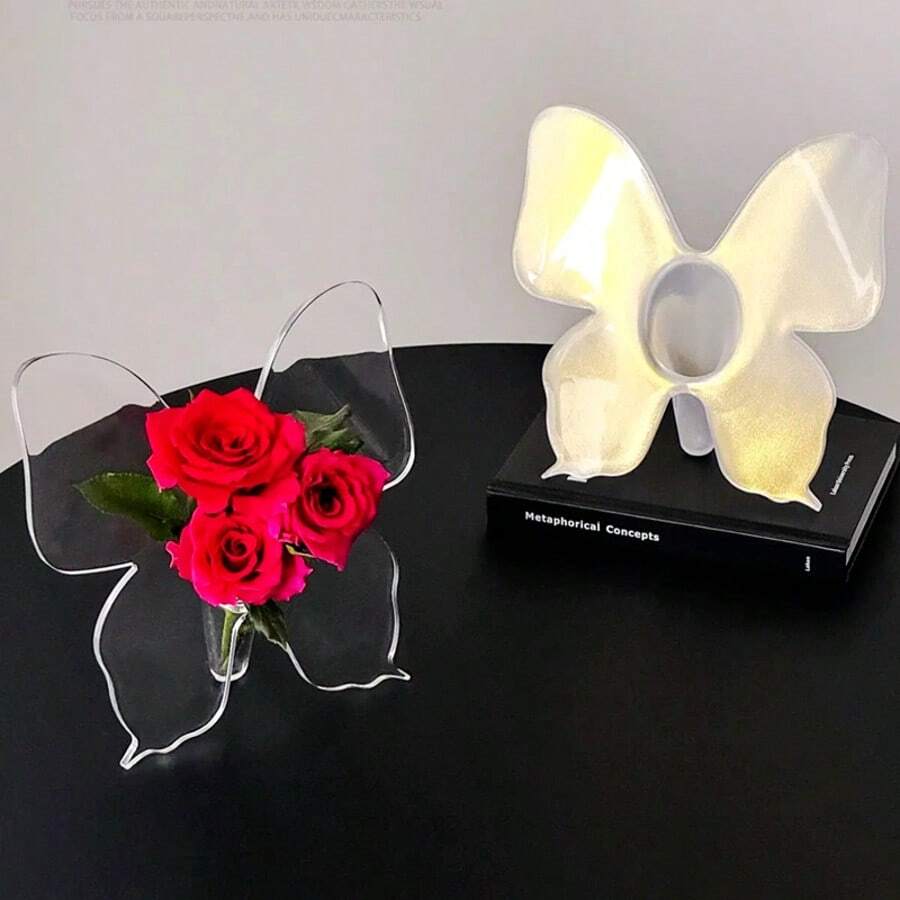 亚克力蝴蝶花瓶，简约现代家居装饰花瓶，装饰亚克力花瓶，家居装饰，情人节装饰品，新家装饰，简约装饰