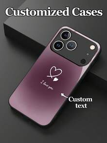 1pc Customizable Phone Case With Minimalist Handdrawn Heart Design, Made Of Tempered Glass, Compatible With IPhone 17 ProMax/17 Air/15/16 Pro/14 Plus/13 Pro/12 Pro Max/11/Xs Max/8/7/6 Plus, S24 Ultra/S25 Ultra, Compatible With Redmi NOTE 13/14, Compatible With Redmi K40, 11. Romantic And Meaningful Style, Ideal For Users Seeking Unique Expression.,International Version, Not The Domestic Version - Black - View 3