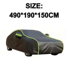 210T Heavy Duty Car Cover - All Weather Protection, Waterproof/Windproof/UV Resistant | Full Length Zipper Door, Easy To Put On And Take Off | Universal Fit For SUV, Sedan, Hatchback And Pickup - Black - View 9