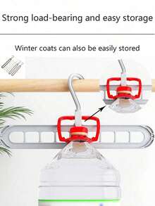 1/3/6pcs 9-Hole Multi-Function Magic Hanger, Foldable, Rotatable, With Storage Rack, Decorative, Decorate Room, Decorate Home, Decorate Bedroom, Bedroom, Home Storage, Suitable For Storing T-Shirts, Shirts, Short Sleeves, Shorts, Short Skirts, Dresses, Pants, Shoes, Jeans, Skirts, White Women's T-Shirts - Pink - View 9