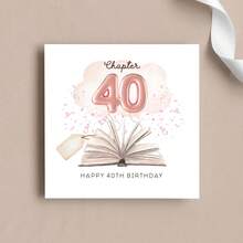 Fun 40th Birthday Card, Friend's 40th Birthday Card, Wife's 40th Birthday Card, Pink 40th Birthday Card, Best Friend's Birthday Card - Multicolor - View 4