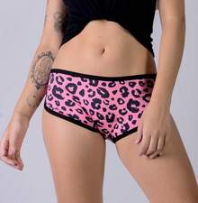 Fluxx Pink Leopard Print Nighttime Menstrual Panties/Shorts - All Rosa - View 1
