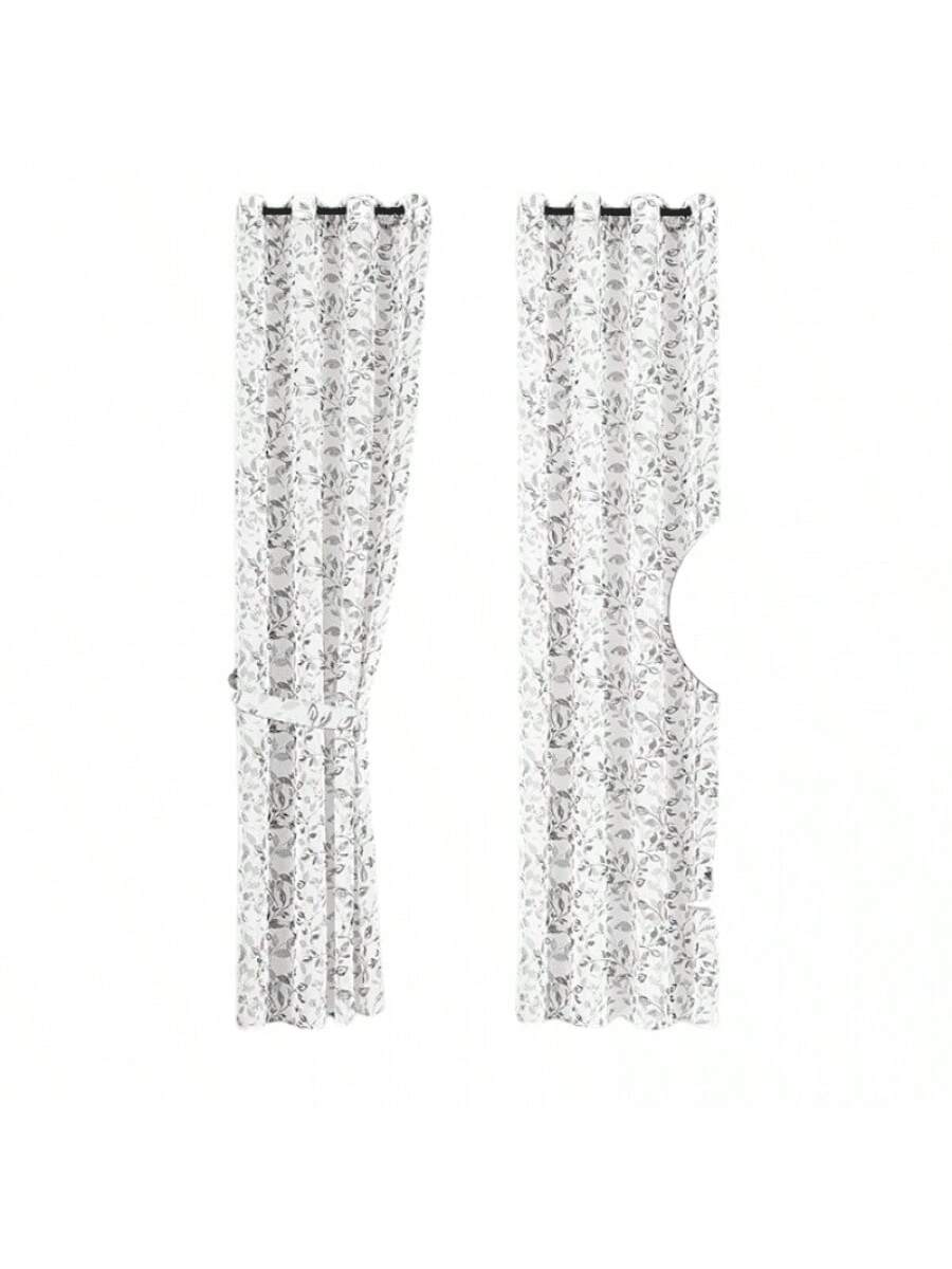 Cortinas transparentes Color Negro/Plata de alta durabilidad de 140cm*225cm, CORTINA 1 PZ