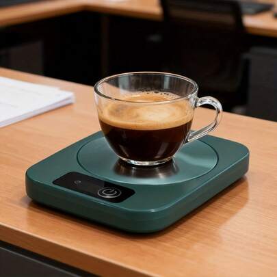 Posavasos con control automático de temperatura, almohadilla eléctrica calentadora para tazas de café, adecuada para escritorio de oficina, regalo de San Valentín genial para parejas, hombres y mujeres, accesorios de escritorio de oficina, calentador minimalista, superficie lisa, calentador de café inteligente, regalo para parejas, amantes del café