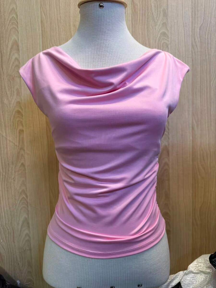 Women's Off-The-Shoulder Summer Blouse - Màu Hồng baby - Xem 1