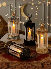LED Candle Lantern, Middle Eastern Style Decor Lamp, Suitable For Living Room, Bedroom, Garden, Patio, Party, Dining Table, Crescent Moon Theme Party Decoration - Multicolor - View 5
