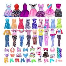 36pcs Doll Princess Costume And Accessories Set - Includes Dress, Shoes, Crown, Magic Wand For 29cm Doll | 40pcs Doll Princess Dress Up Costume Set - 5 Princess Dresses, 3 Fashion Tops, 3 Leggings, 2 Swimsuits And Headpieces, Magic Wand For 29cm Doll - Girls Toy Gift | Daily/Christmas Gift, Home Decor, Enjoy Endless Dress Up Fun (Doll Not Included)