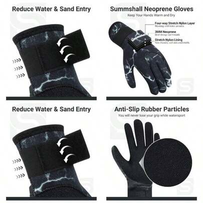 - Guantes de Neopreno 3 mm, Guantes de Neopreno, Antideslizantes, para Buceo, Surf, Kayak, Snorkeling, Vela, nautismo, Guantes de Neopreno para Hombre y Mujer