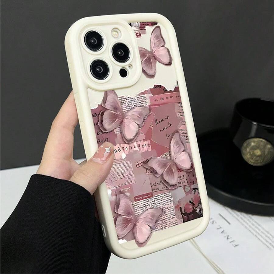 Pink Rose  Case - High Quality, Shockproof, Lightweight Material, Comfortable To Hold, Durable And Fashionable, Suitable For  16/15/14/13/12/11/X/7/6 Series Earthquake-Proof ZAAJ - 白色 - 查看 1