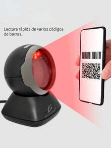 Lector De Código De Barras de Escritorio Shawty 1d/2d Lector Qr Con Usb Automático Sin Manos - Negro - Ver 1