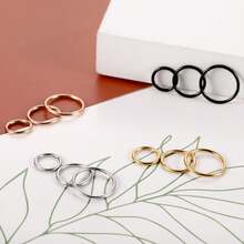 ADYJELY Set de 3 anillos nasales hipoalergénicos de acero inoxidable, aros de cartílago de 16G/18G, aros de septum, el mejor regalo para niñas, anillo de segmento chapado en oro de 18K, aros para el ombligo, aros para el labio, aros para hélice, rook, trago, snug/concha, 2do/3er lóbulo, de 6mm, 8mm, 10mm, 12mm para oreja/aro de ceja, joyería de perforación corporal para mujeres y hombres - SQ - Ver 6