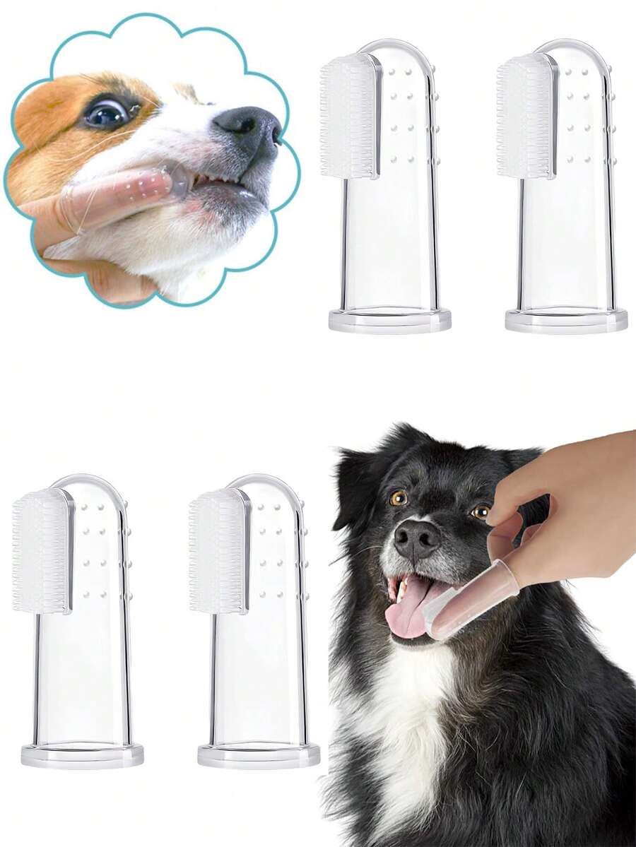 10支装狗狗牙刷套装，360度狗狗牙刷，猫咪牙刷，狗狗牙齿清洁，狗狗指套牙刷，适合小型和大型宠物