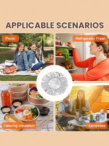 20/10/5-Piece Reusable Aluminum Foil Sleeves, Countertop Food Warmer, Food Storage Bags, Food Preservation Bags, Kitchen Storage, Household Plastic Packaging, Contact-, Leftovers Storage, Kitchen Freshness & Insulation Lids, Fits Bowls, Dishes & Plates, Keeps Food Warm, Fresh & Dust-Free, Food Preservation Equipment - Multicolor - View 10