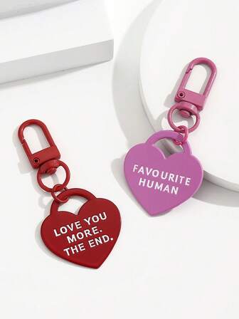 1 pieza Llavero hecho a mano de aleación con letra y corazón, 1 pieza Llavero con forma de corazón con letra "TE AMO talla grande QUE EL FINAL. HUMANO FAVORITO", 1 pieza Llavero de peluche de animal marino de dibujos animados, regalo creativo para vacaciones, eventos, uso diario, regalo para amigos