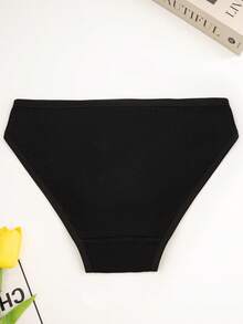 3pcs Women Simple Basic Seamless Briefs, Breathable & Comfortable Underwear - Black - View 7