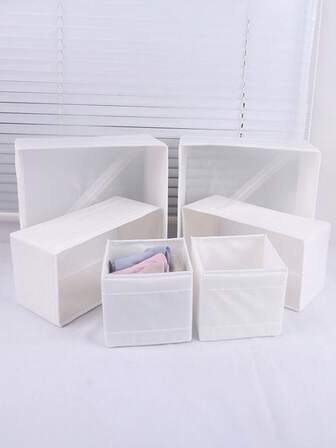 Solid Color Oxford Cloth Storage Boxes, Washable Lidless Fabric Drawer Organizers,- Shallow Drawer Dividers ,Space-Saving Storage Bins, Suitable For Storing Cosmetics, Underwear, Clothing, Socks, Ties Toilet Paper, Desktop Clutter, Small-Sized Items Like Lipstick, Decorating Room, Bedroom, Wardrobe, Living Room Remote Controls, Keeping Clutter Organized With,Storage Bags,Storage Boxes,Closet Organizers