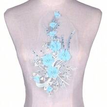 1pc Delicate 3D Beaded Chiffon Flower Patch, Decorative Applique Wedding Dress - Nhiều màu - Xem 9