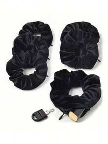 3pcs Multi-Functional Hair Tie Storage Pouch - Portable Money Hider & Organizer, Non-Waterproof, Zippered Scrunchie Elastic Hair Tie With Secret Pocket For Keys, Cash, Headset, Accessory Storage - Fashionable Polyester Hair Band Accessory