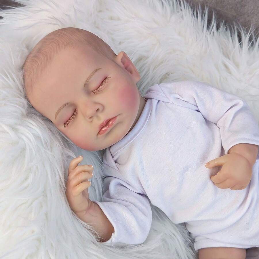 50cm Realistic 3D Painted Skin Reborn Doll Handmade Soft Cloth Body Lifelike Dolls Play House Toys Birthday Gifts - White - View 1