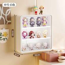 1pc Multifunctional Storage Cabinet, White Dust-Proof Display Cabinet With Storage Shelves, Magnetic Door Model Display Cabinet, Acrylic Transparent Wall-Mounted Doll Cabinet, Toy Doll Display Box, Cosmetic Storage Rack, Model Box Display Rack. Suitable For Mini Model Toys Or Doll Collection, Space-Saving Design (Self-Assembly Required, Dolls/Models Not Included). - Multicolor - View 4