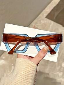 Classic Retro Women's Fashion Glasses, Geometric Frame Transparent Lens Reading Flat Lens, Unisex Light,Marriage, Party, Music Festival, Reading, Street Photography Check-In, Ladies' Glasses - Trong sáng - Xem 8